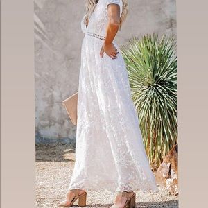 NWT Boho V neck lace maxi dress